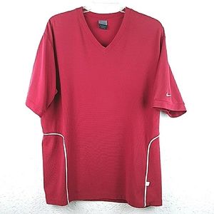 NIKE T-shirt Tee Tshirt Size Large Dri-fit Red White Accents